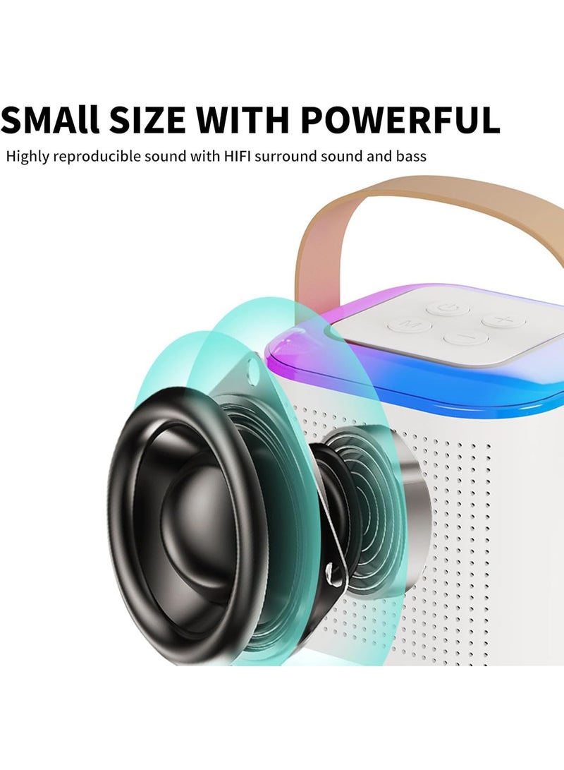 TDOO Mini Karaoke Machine with 2 Wireless Microphone, Portable Bluetooth Karaoke Speaker for Kids and Adults, Gifts for Girls and Boys Birthday Home Party - Image 2